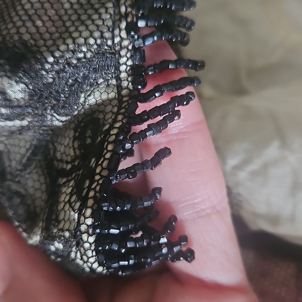 Wounded Bird! Antique 1800s Elegant Black Lace Women's Top - Picture 11 of 17
